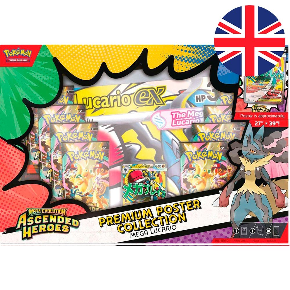 Ascended-Heroes-Premium-Poster-Collections-Mega-Lucario Premium Poster Collection - Lucario - Ascended Heroes - Inglés - Imagen 1